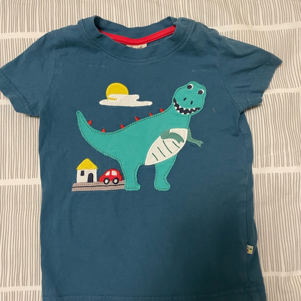 Dinosaur Appliqué Organic Cotton Shirt